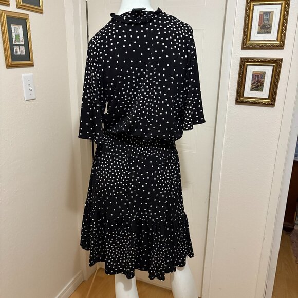A Gabby Black/White Polka Dot Dress - Picture 1 of 3
